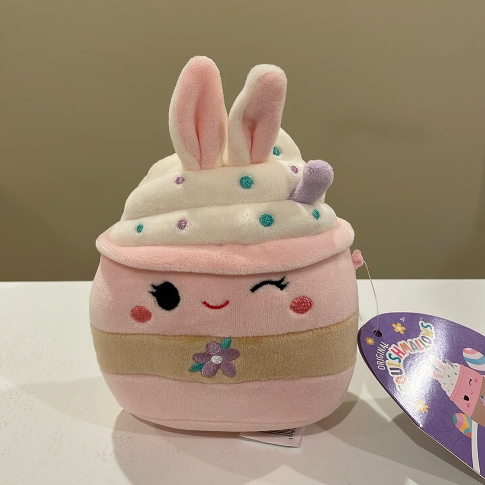NWT 5” Suey the Milkshake with Bunny Ears Easter Squishmallow
